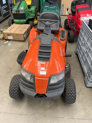 Lot 4366 - Husqvana petrol ride on lawnmower plus key