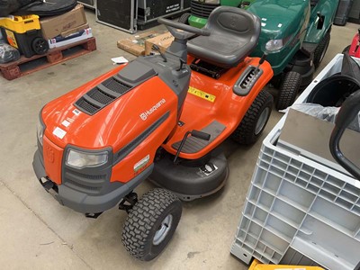 Lot 4366 - Husqvana petrol ride on lawnmower plus key