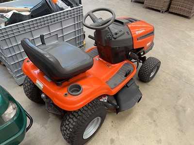 Lot 4366 - Husqvana petrol ride on lawnmower plus key