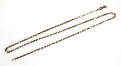 Lot 751 - A 9ct yellow gold boxlink necklace, l. 45 cm,...