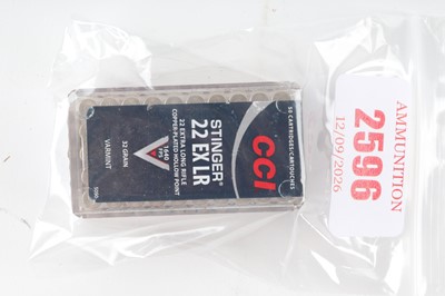 Lot 2596 - (S1) 50 x .22 CCI Stinger EX LR 32gr Rifle...