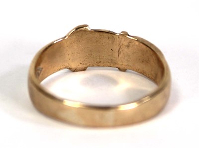 Lot 756 - A 9ct yellow gold buckle ring, Birmingham 1959,...