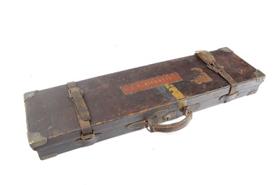 Lot 1468 - Leather shotgun case, fitted interior for 27...