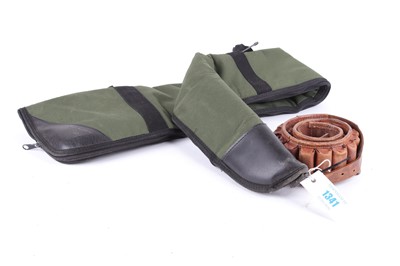 Lot 1341 - Fleece-lined shotgun slip plus 12 bore...