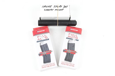 Lot 1131 - Two Crosman R1 BB air rifle magazines, a 'Navy...