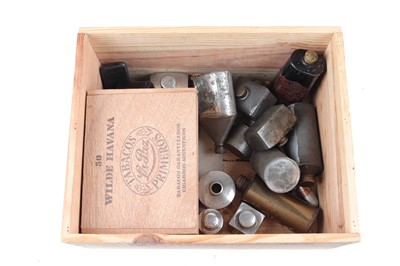 Lot 1132 - Box of assorted oil bottles, tins, cleaning...