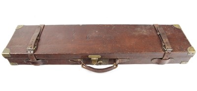Lot 26 - Leather shotgun case, interior fitted for 18...