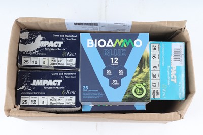 Lot 2051 - (S2) 75 x 12 bore BioAmmo Blue 25gr No.5; 50 x...