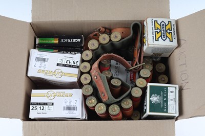 Lot 2054 - (S2) Assorted cartridges inc. 12 bore in belts,...