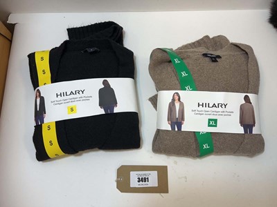 Lot 3426 - 15x Hilary soft touch open cardigan Black/oatmeal