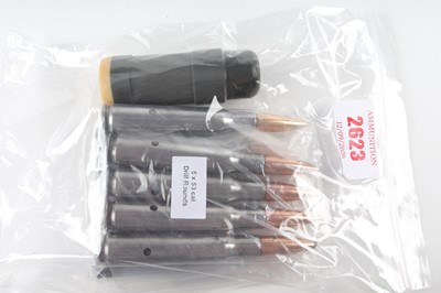 Lot 2623 - 10 x Inert .50 cal Drill Rounds and a baton round