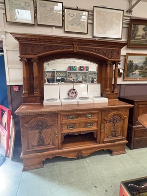 Lot 51 - An oak and bird's eye maple veneer sideboard...
