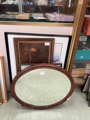 Lot 2 - Five various framed pictures and an oval mirror