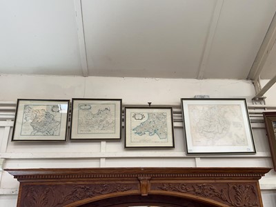 Lot 53 - Four framed maps of South Wales, Surrey, China...