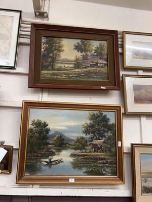 Lot 55 - Two framed oils of oriental scenes