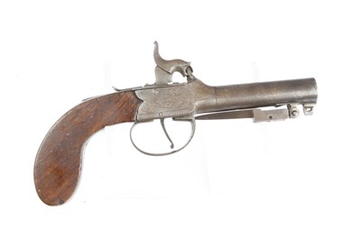 Lot 1651 - (S58) 54 bore English percussion pocket pistol,...
