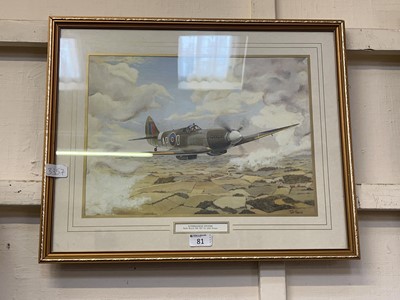Lot 81 - A framed print of a Spitfire after John Evans