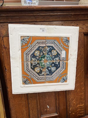 Lot 35 - 4 framed tiles