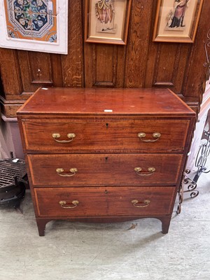 Lot 37 - Veneer and inlaid chest of three drawers on...