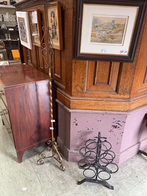 Lot 38 - Two pieces of wrought iron work, a standard...