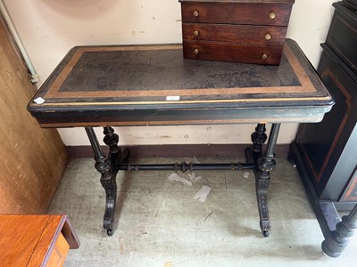 Lot 42 - Ebonised and inlaid card table