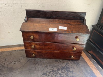 Lot 43 - Apprentice piece - miniature lift top three...