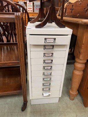 Lot 120 - Cream metal multidraw filing cabinet