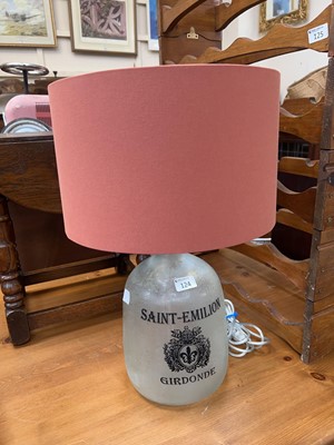 Lot 124 - A St Emilion glass lamp base with shade