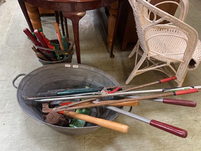 Lot 131 - Bucket and galvanised bath of various garden...