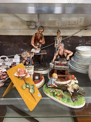 Lot 317 - A group of assorted Capodimonte style ceramic...