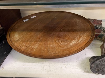 Lot 330 - A mahogany circular revolving serving tray
