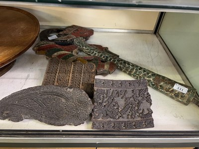 Lot 331 - An eastern style carved piece in the form of...