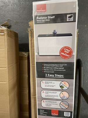 Lot 4 - 5 boxes of various sized radiator shelves