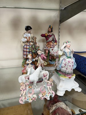 Lot 351 - A group of eight ceramic figurines by various...