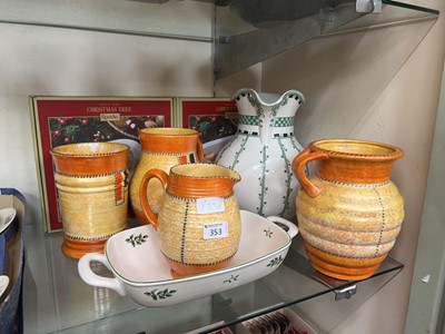 Lot 353 - Eight items of decorative ceramic ware to...
