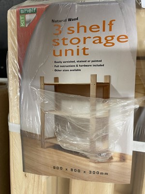 Lot 6 - 6 packs of pine 3 shelf storage units