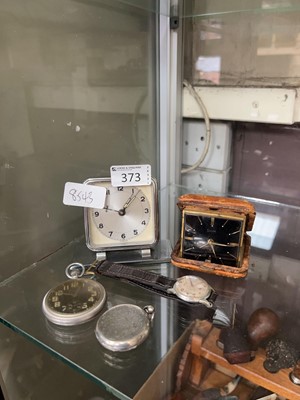 Lot 373 - A Swiza travel clock along with mid-20th...