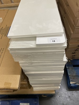 Lot 12 - Approx. 50 white melamine shelves