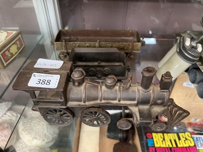 Lot 388 - Three metalwork models of a steam engine and...