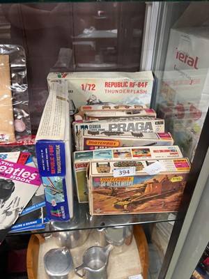 Lot 394 - Nine boxed model kits of military vehicles to...