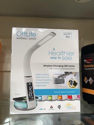 Lot 402 - A boxed Ottlite wireless charging LED lamp