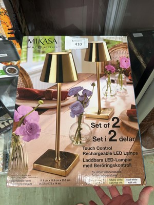 Lot 410 - Two boxed Mikasa touch controller rechargeable...