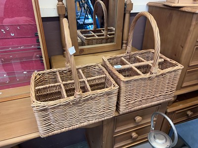 Lot 183 - Two wicker bottle baskets