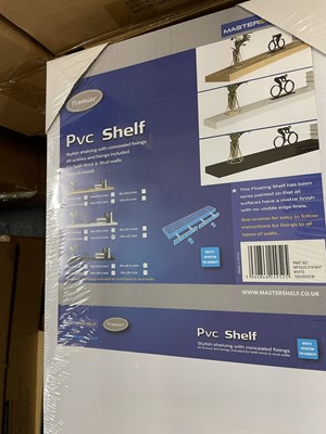 Lot 26 - A box of 3 Mastershelf white floating shelves...
