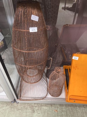 Lot 425 - Three vintage eel traps