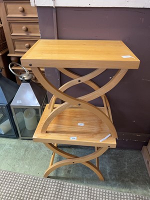 Lot 190 - Two beech finish Laura Ashley style side tables