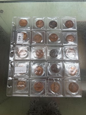 Lot 445 - A sheet containing fourty eight Victorian pennies