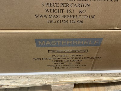 Lot 27 - A box of 3 Mastershelf white floating shelves...