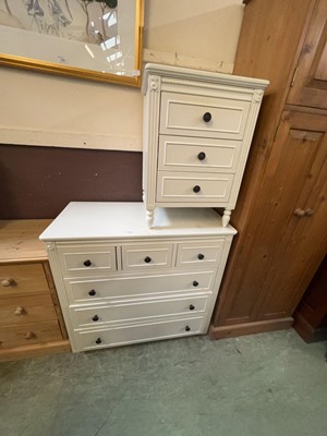 Lot 195 - A white finished three over three chest of...