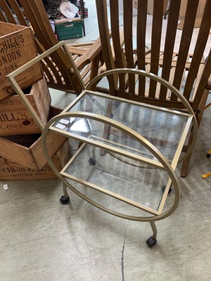 Lot 200 - A metal and glass circular serving trolly